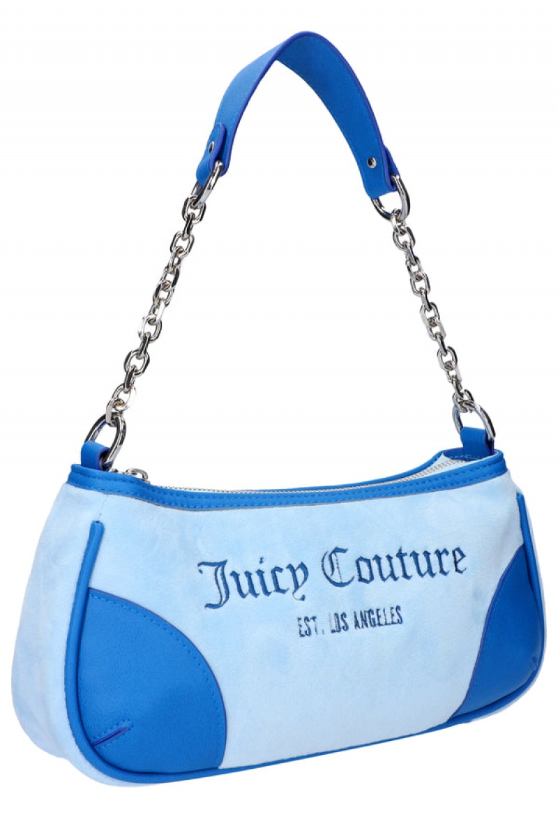 Juicy Couture Colourblock Velour Mix Shoulder Bag Turkoosi | JC-SN652211