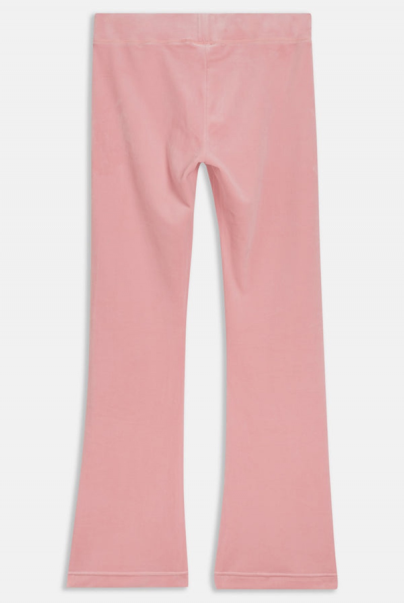 Juicy Couture Crown Embroide Velour Trackpants Pinkki | JC-SN651970