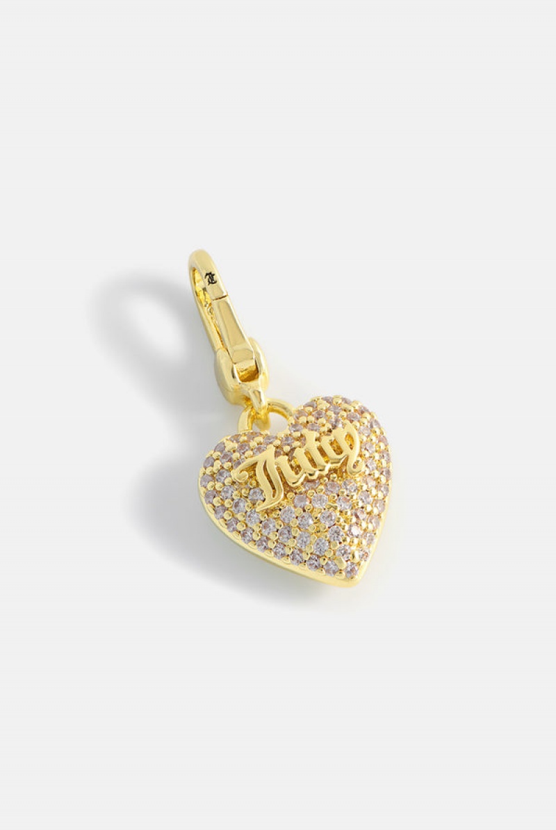 Juicy Couture Crystal Heart Charm Kultaiset | JC-SN652389