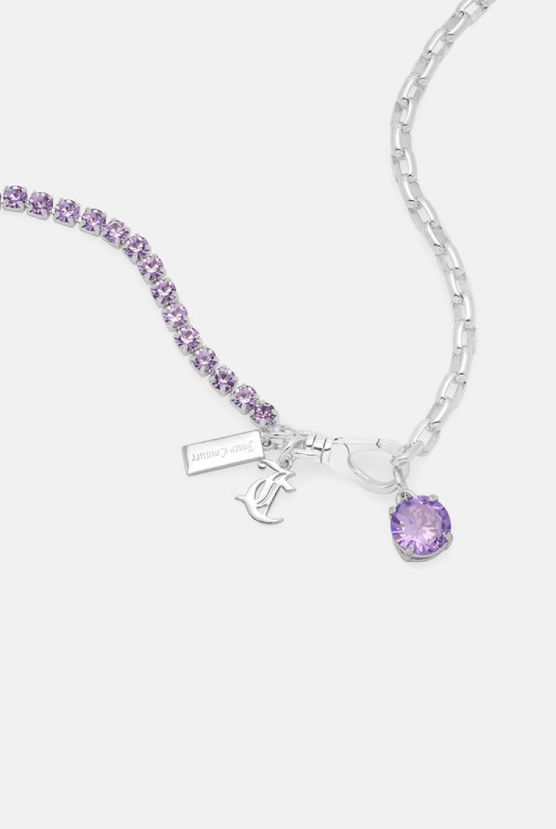 Juicy Couture Crystal JC Necklace Violetit | JC-SN652362