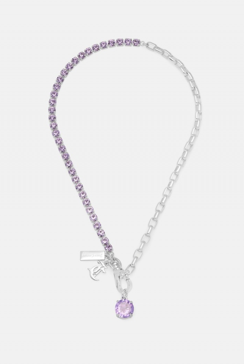 Juicy Couture Crystal JC Necklace Violetit | JC-SN652362