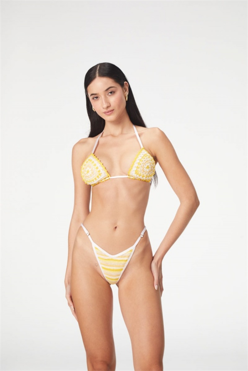 Juicy Couture Cuba Yellow Crochet Bottom Keltainen | JC-SN651867