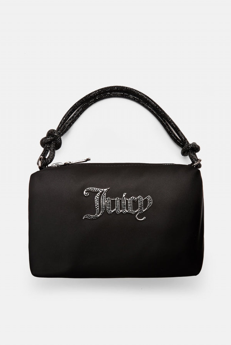 Juicy Couture Diamante Square Silk Satin Handbag Mustat | JC-SN652216