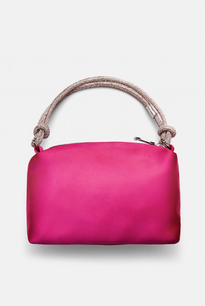 Juicy Couture Diamante Square Silk Satin Handbag Pinkki | JC-SN652217