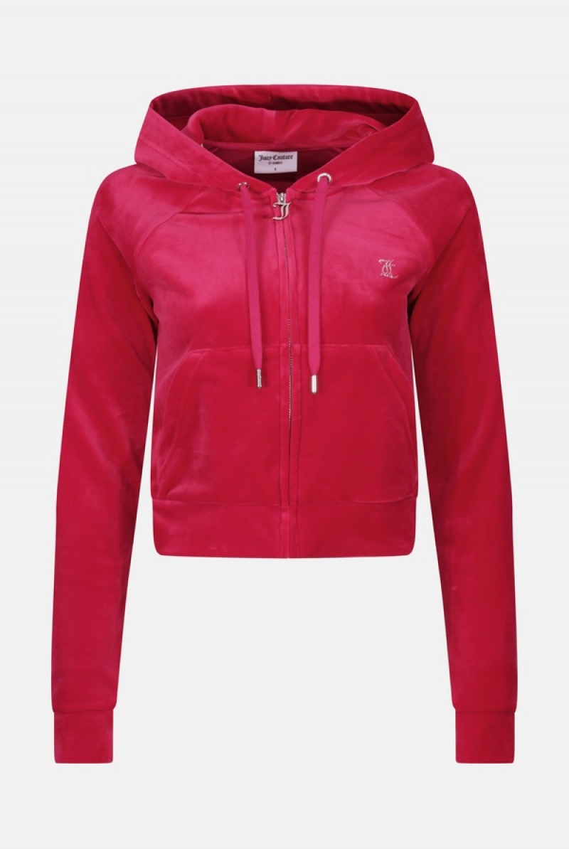 Juicy Couture Diamante Velour Hoodie Pinkki | JC-SN652152