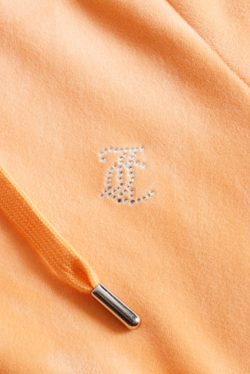 Juicy Couture Diamante Velour Zip-through Hoodie Oranssi | JC-SN651980