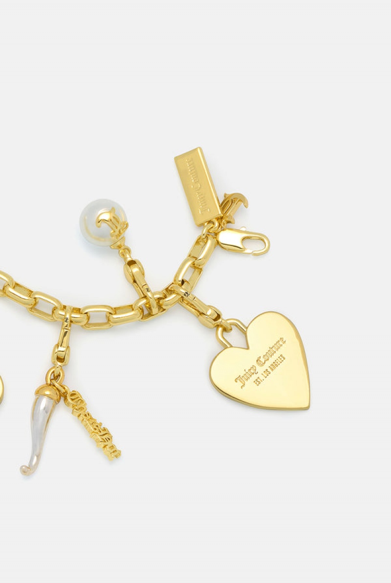 Juicy Couture Heart Disc Charm Kultaiset | JC-SN652385