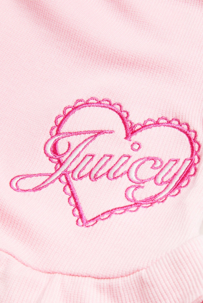 Juicy Couture Heart Frilled Sleep Shorts Pinkki | JC-SN652268