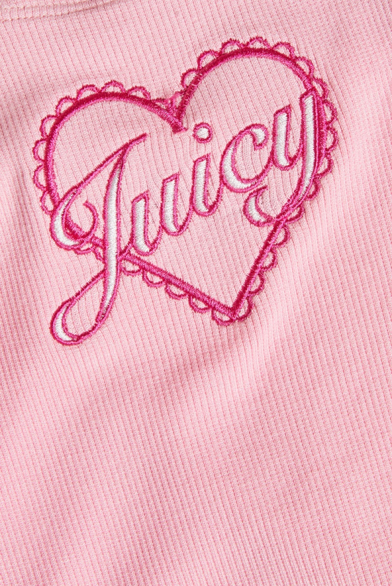 Juicy Couture Heart Frilled Sleep Vest Pinkki | JC-SN652269