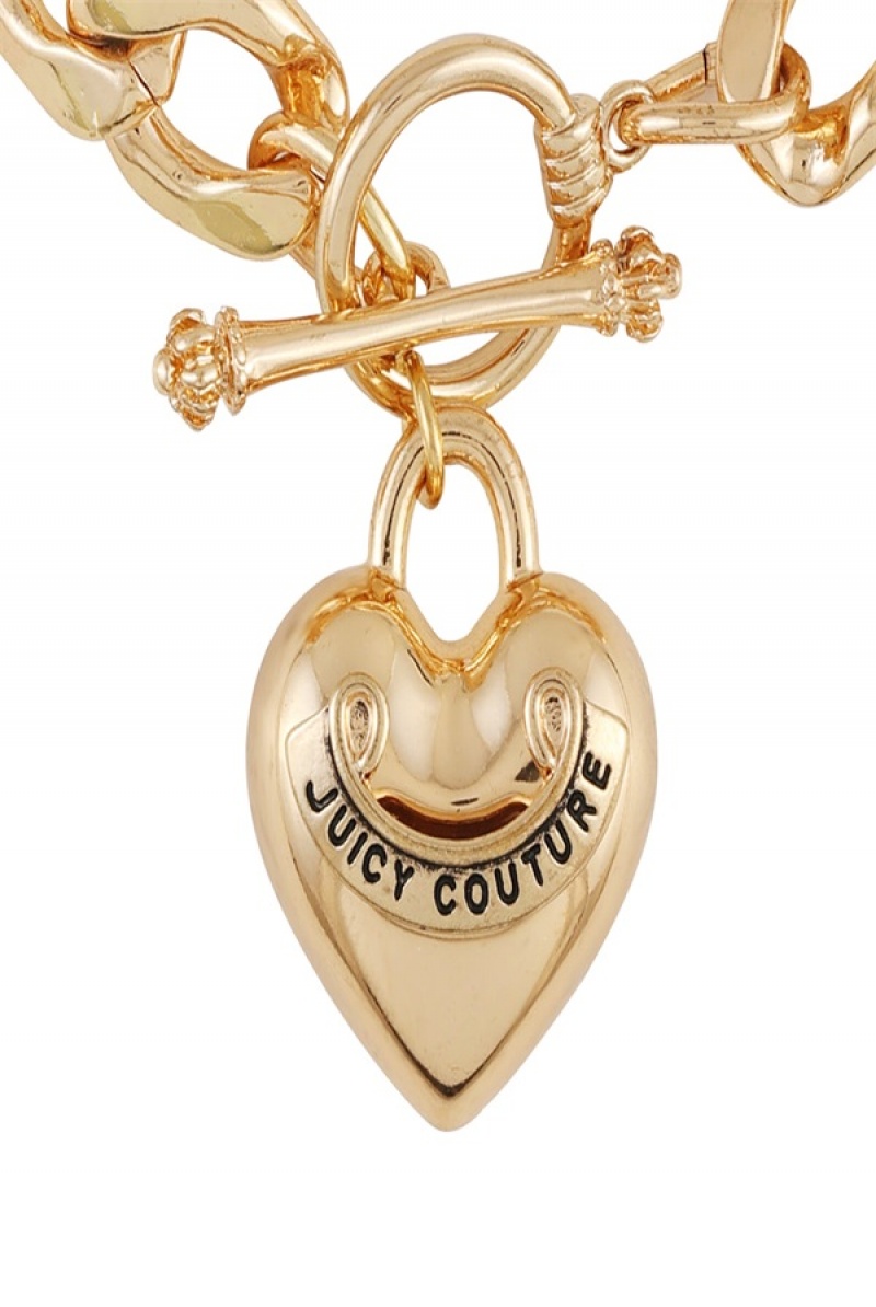 Juicy Couture Heart Pendant Bracelet Kultaiset | JC-SN651892