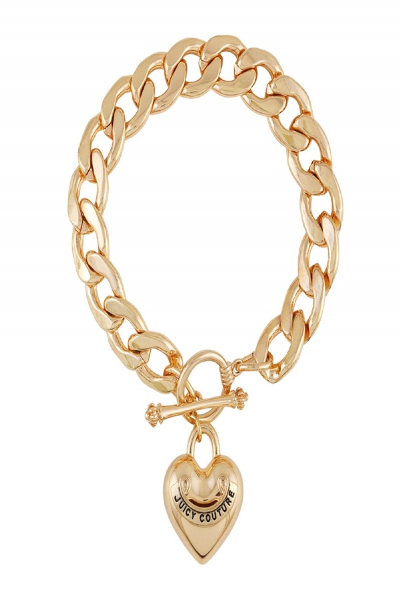 Juicy Couture Heart Pendant Bracelet Kultaiset | JC-SN651892