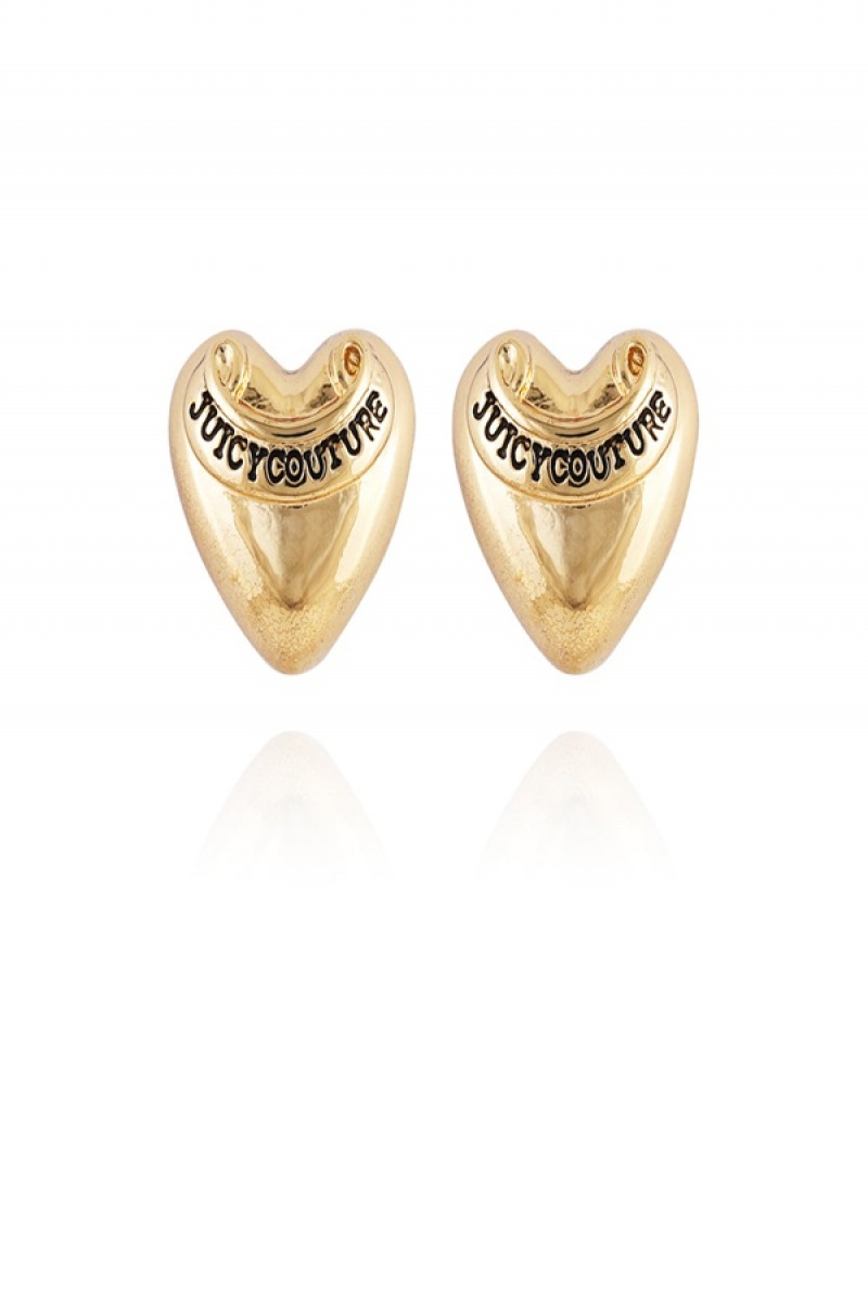 Juicy Couture Heart Stud Earrings Kultaiset | JC-SN651896