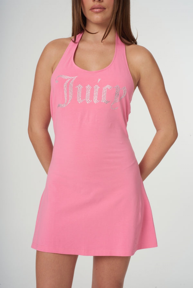 Juicy Couture Jersey Halter Neck Mini Mekko Pinkki | JC-SN652292