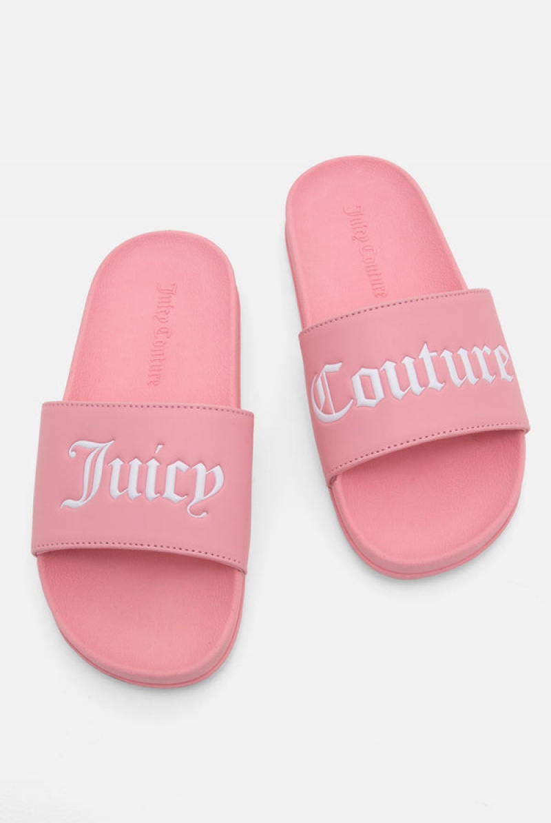 Juicy Couture Juicy Couture Embossed Sliders Pinkki | JC-SN652201