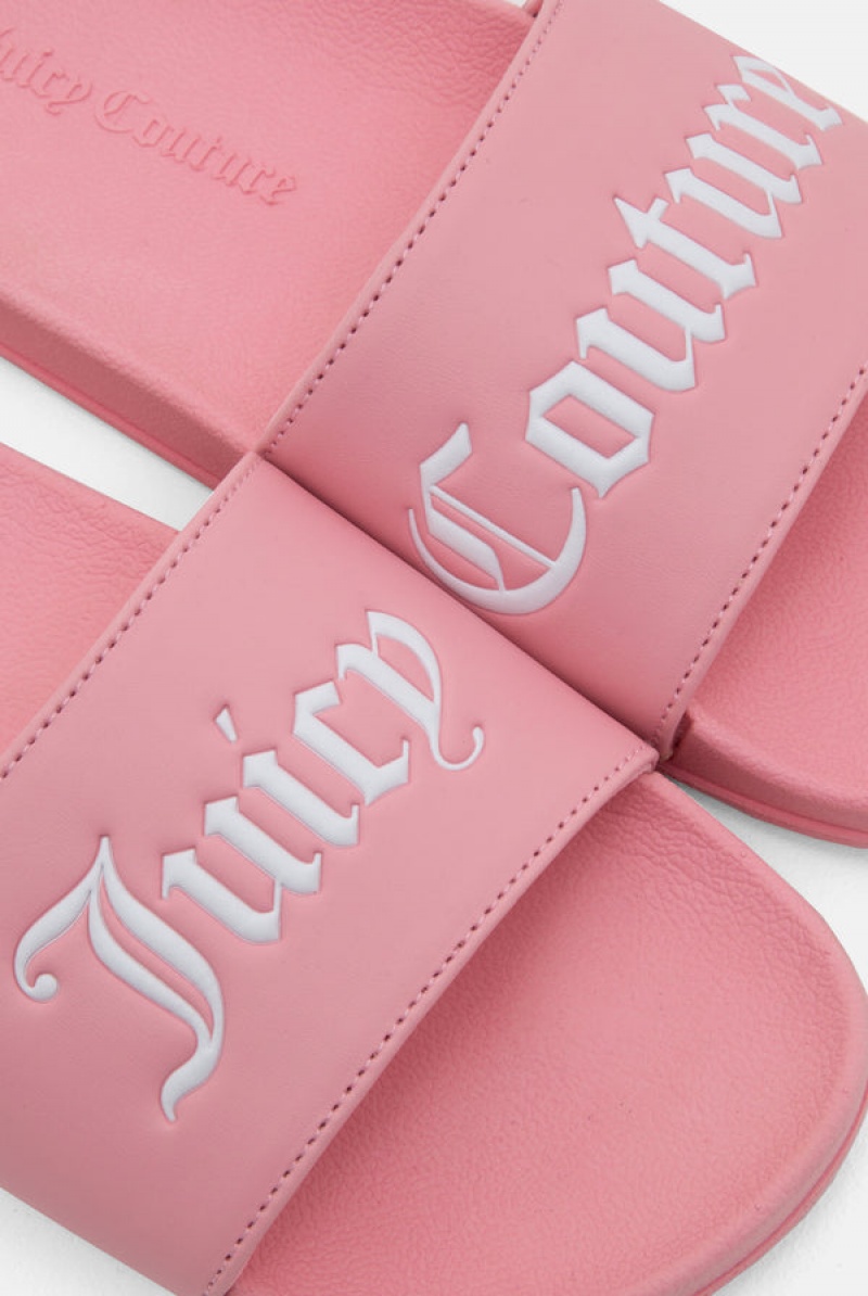 Juicy Couture Juicy Couture Embossed Sliders Pinkki | JC-SN652201