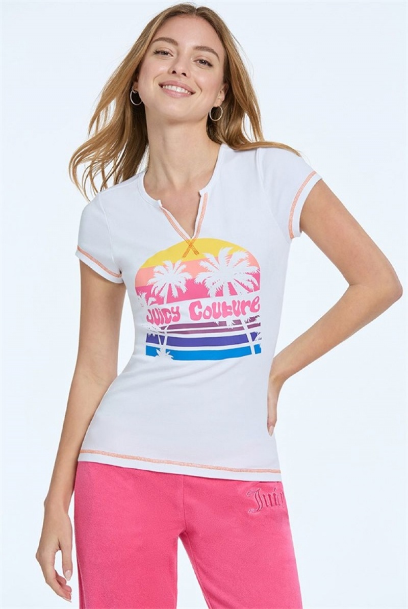 Juicy Couture Juicy Sunset Tee Valkoinen | JC-SN651608