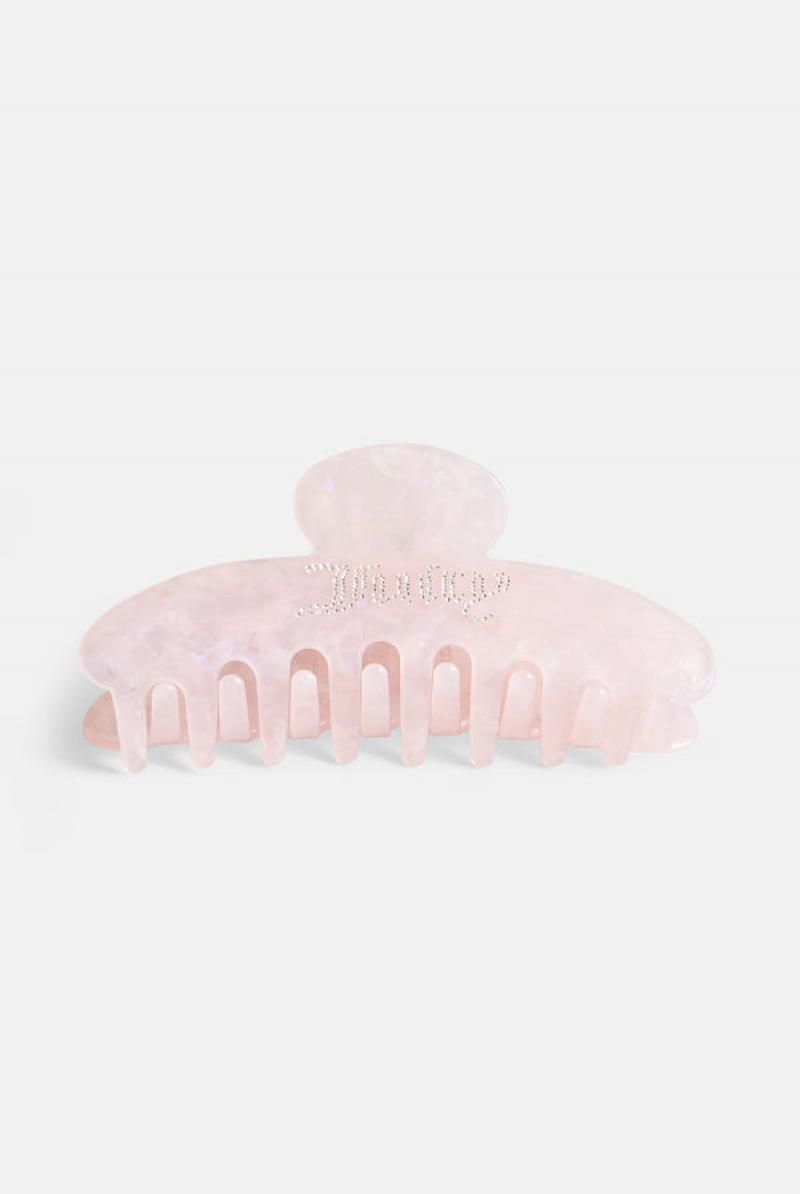 Juicy Couture Large Diamante Claw Hair Clip Pinkki | JC-SN652331