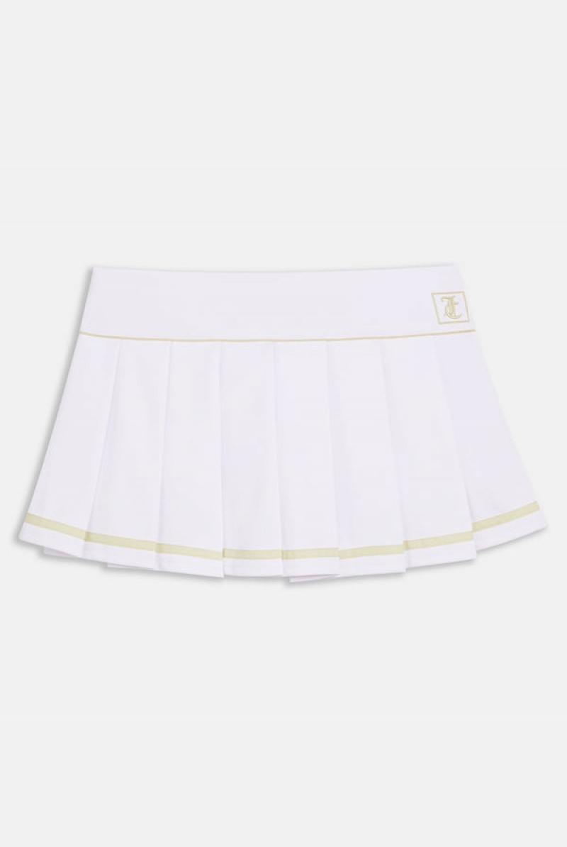 Juicy Couture Laskostettu Micro Twill Tennis Skirt Valkoinen | JC-SN652297