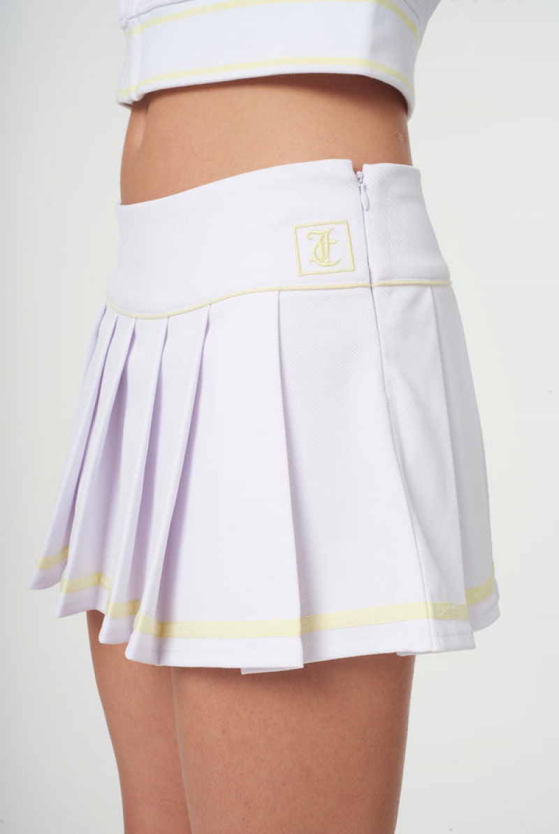 Juicy Couture Laskostettu Micro Twill Tennis Skirt Valkoinen | JC-SN652297