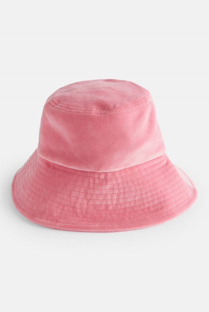 Juicy Couture Leveät Brim Velour Bucket Hat Pinkki | JC-SN652339