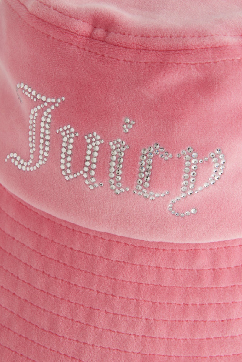 Juicy Couture Leveät Brim Velour Bucket Hat Pinkki | JC-SN652339