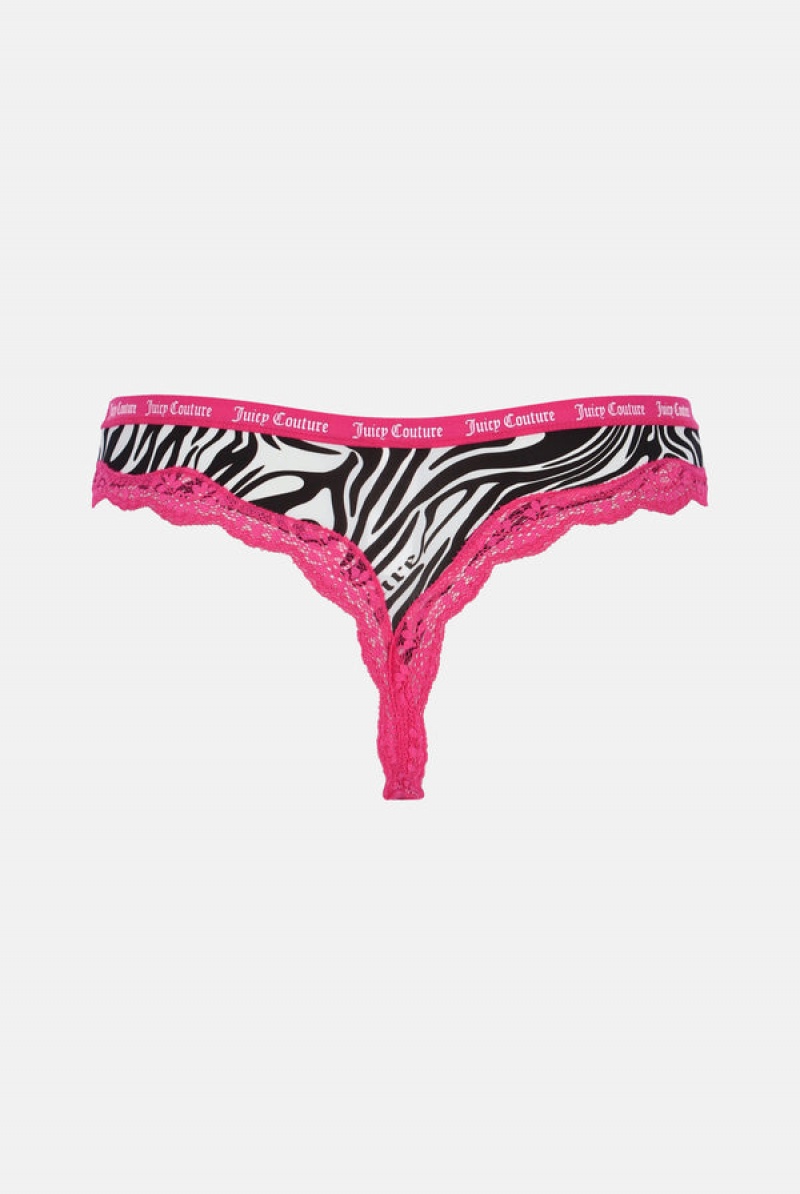 Juicy Couture Microfiber Pitsi Trim Thongs Pack X 3 Monivärinen | JC-SN652239