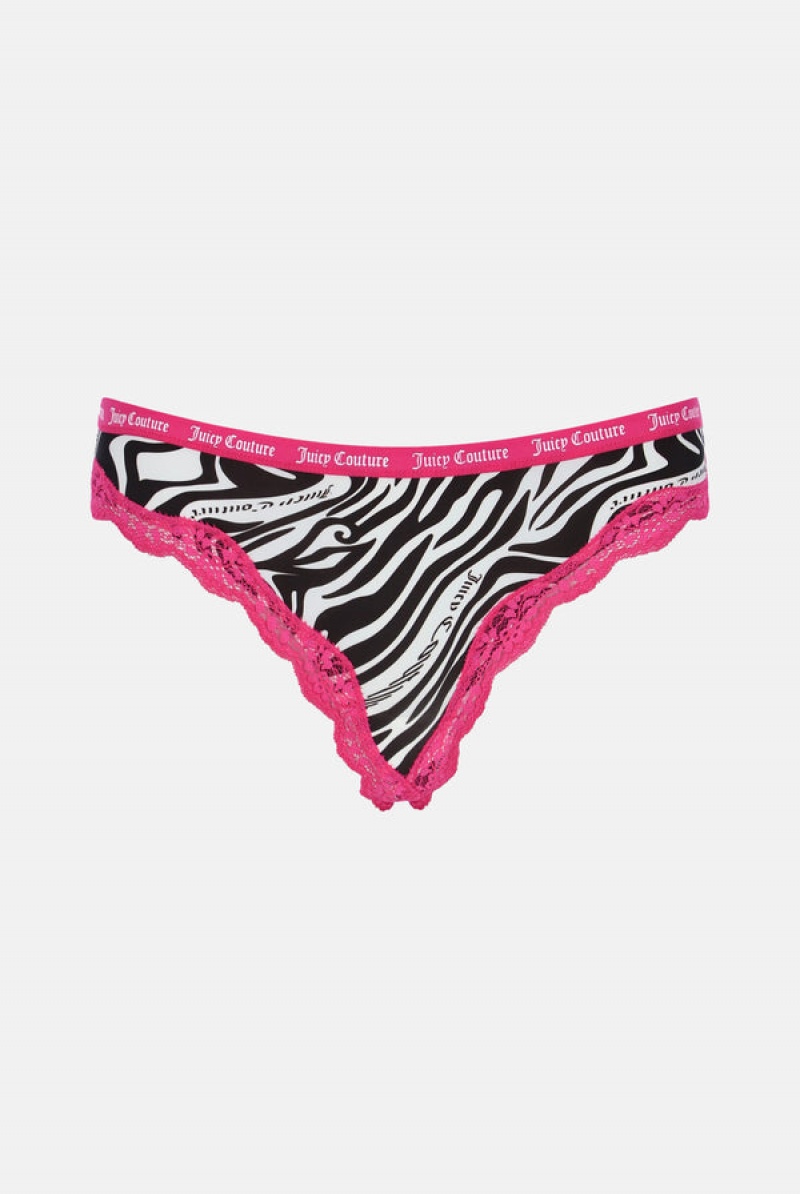 Juicy Couture Microfiber Pitsi Trim Thongs Pack X 3 Monivärinen | JC-SN652239