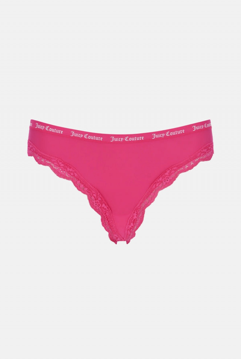 Juicy Couture Microfiber Pitsi Trim Thongs Pack X 3 Monivärinen | JC-SN652239