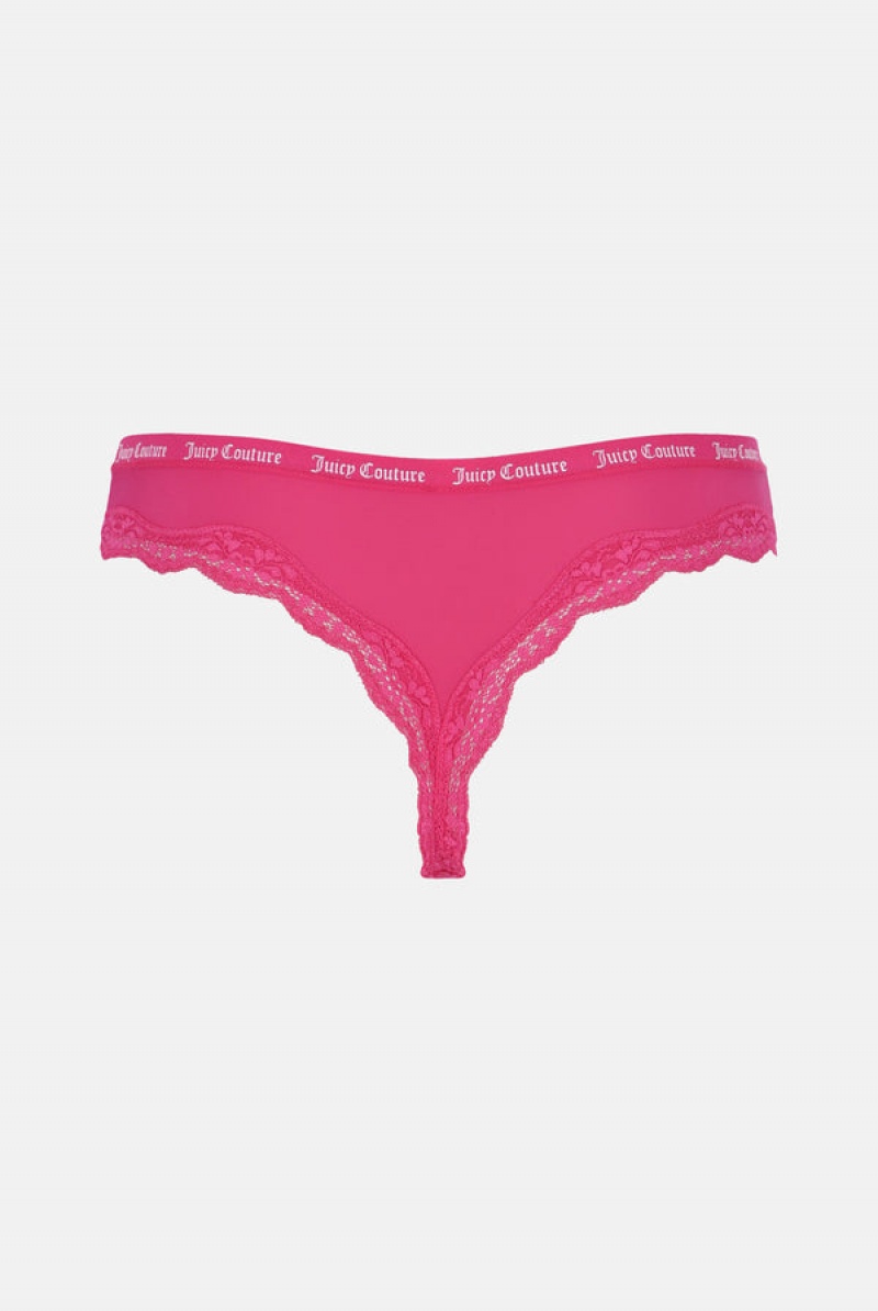 Juicy Couture Microfiber Pitsi Trim Thongs Pack X 3 Monivärinen | JC-SN652239