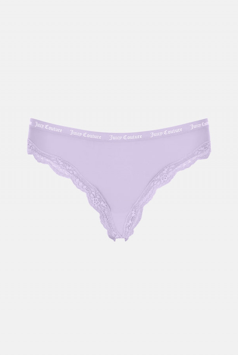 Juicy Couture Microfiber Pitsi Trim Thongs Pack X 3 Monivärinen | JC-SN652239