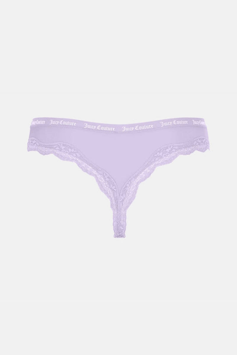 Juicy Couture Microfiber Pitsi Trim Thongs Pack X 3 Monivärinen | JC-SN652239