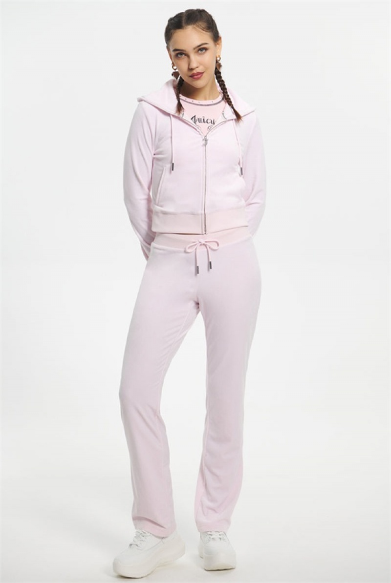 Juicy Couture Mixed Jewels Velour Hoodie Vaaleanpinkki | JC-SN651582