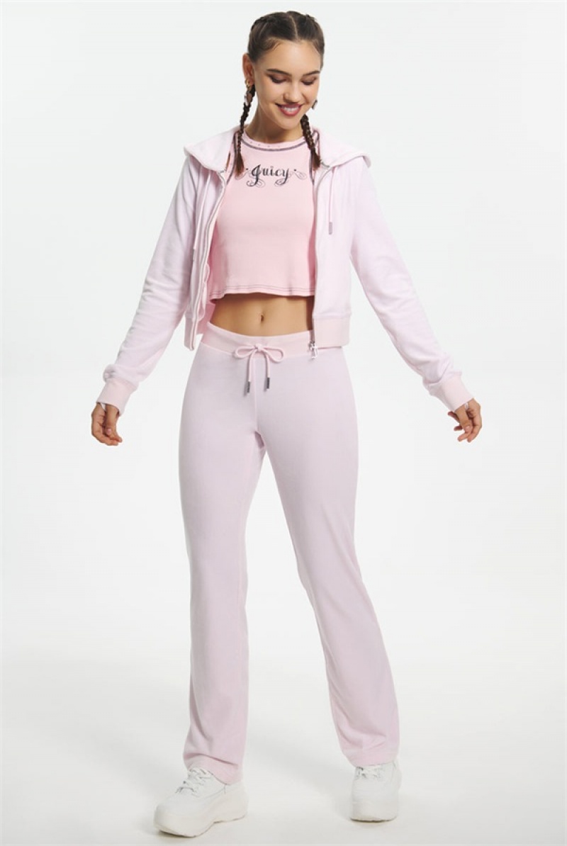 Juicy Couture Mixed Jewels Velour Hoodie Vaaleanpinkki | JC-SN651582