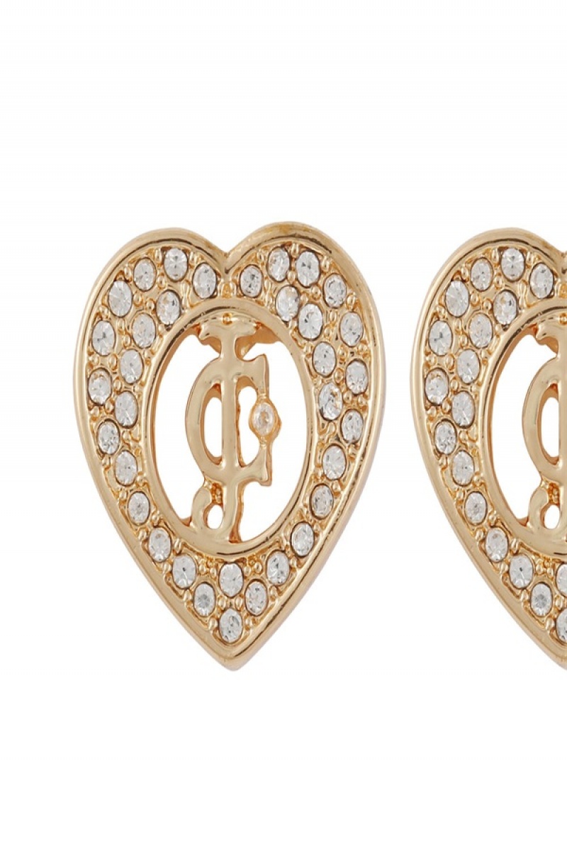 Juicy Couture Monogram Heart Stud Earrings Kultaiset | JC-SN651894