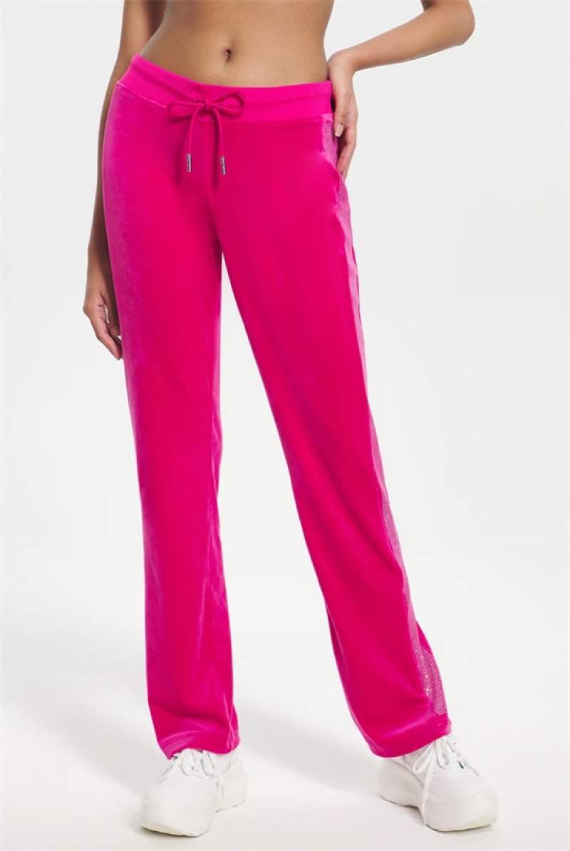 Juicy Couture Ombre Bling Velour Track Pants Pinkki | JC-SN651604