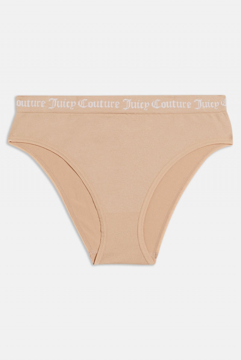 Juicy Couture Pack Of 3 Litteät Knit Seamless Mid-rise Briefs Ruskea | JC-SN652272