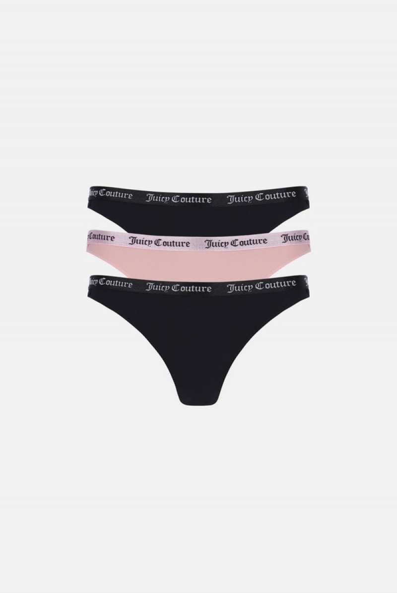 Juicy Couture Pack Of 3 Pitsi Trim Briefs Monivärinen | JC-SN652240