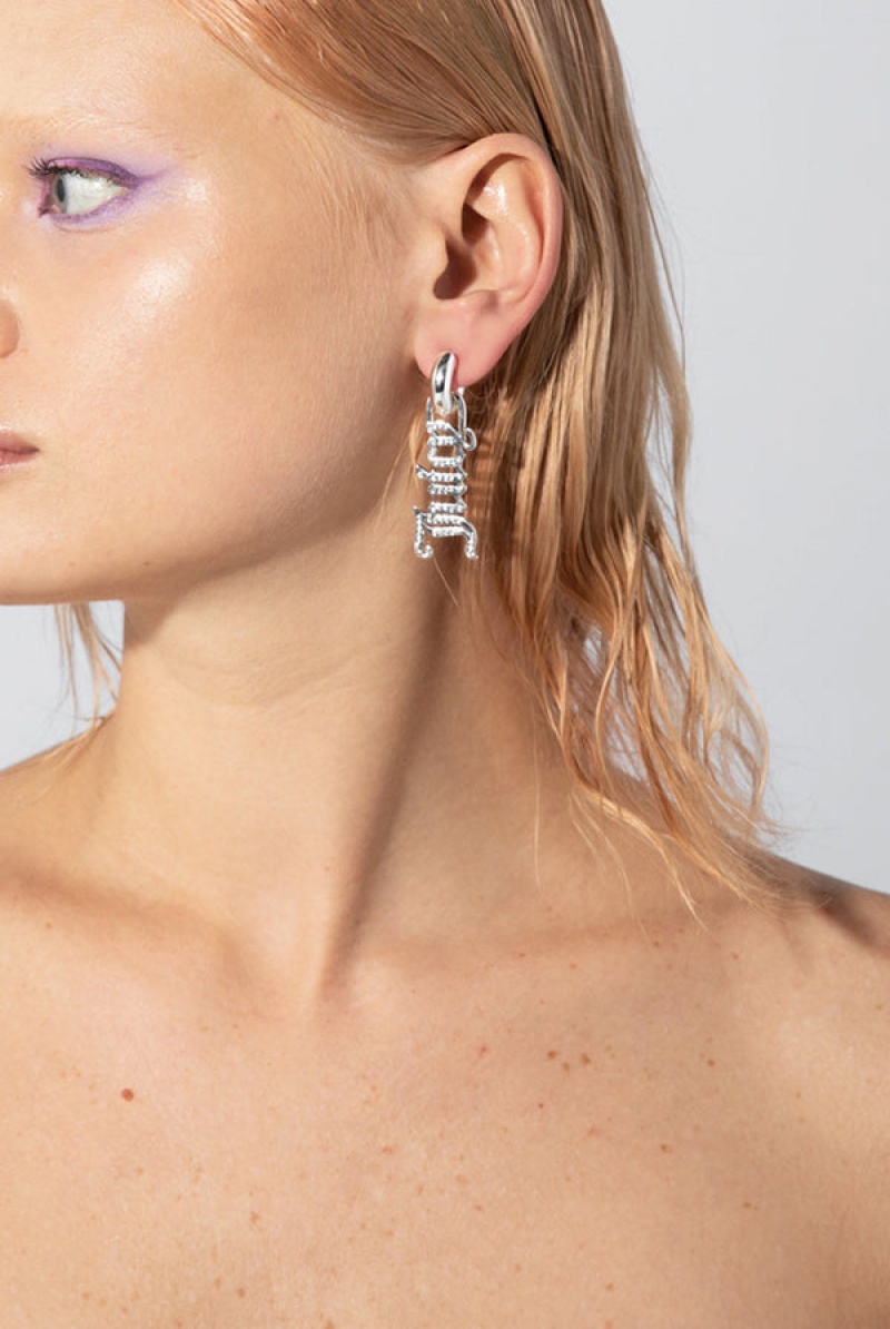 Juicy Couture Pavè Crystal Juicy Couture Drop Earrings Hopea | JC-SN652351