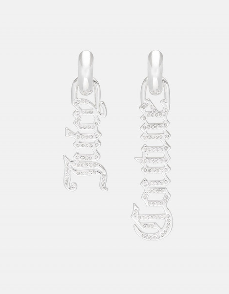 Juicy Couture Pavè Crystal Juicy Couture Drop Earrings Hopea | JC-SN652351