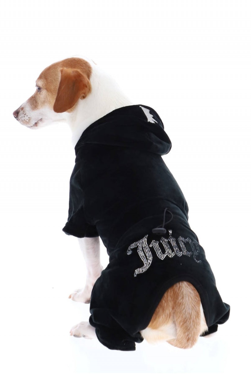 Juicy Couture Pet Velour Tracksuit Xs/S Mustat | JC-SN652311