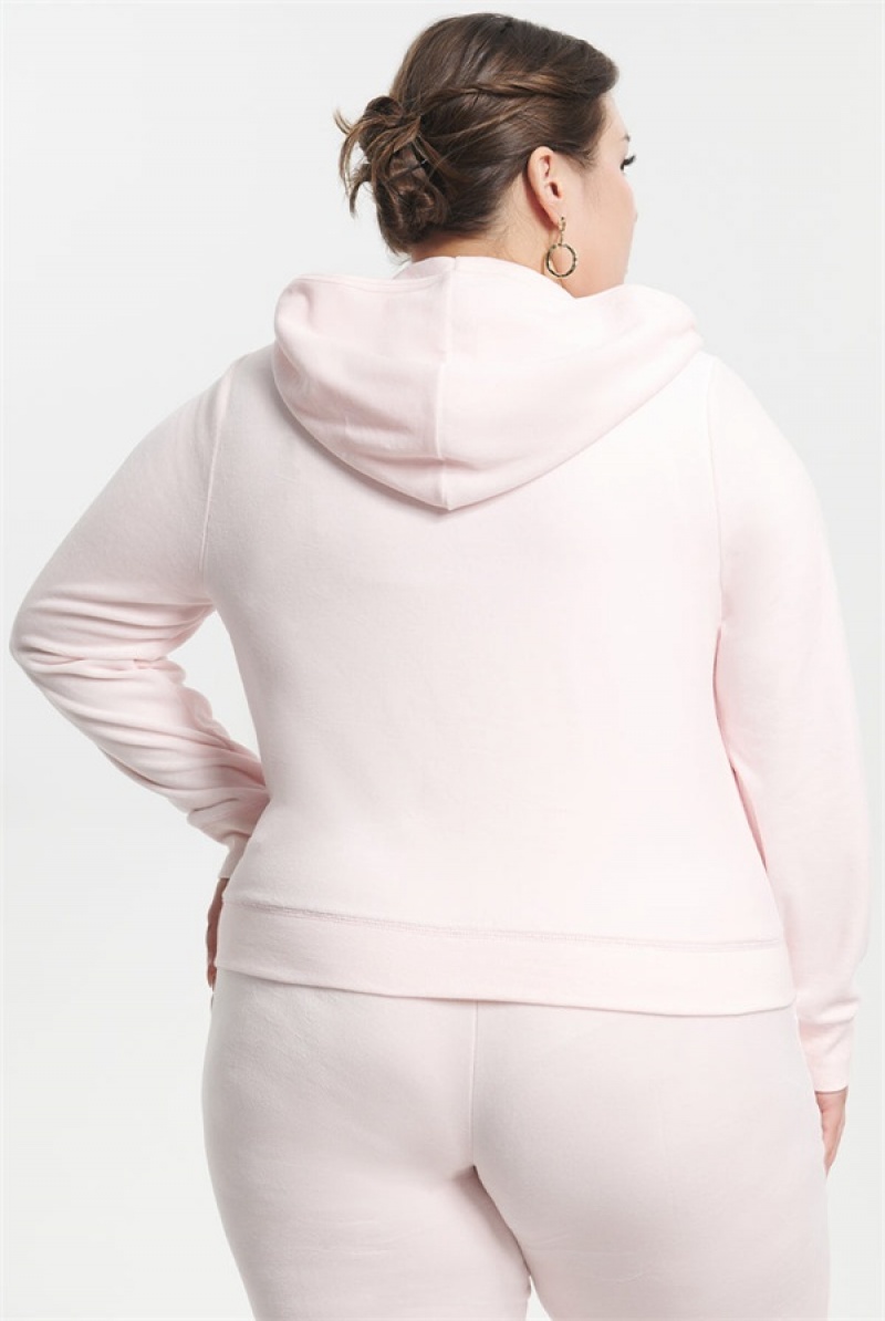 Juicy Couture Plus-size Classic Puuvilla Velour Hoodie Vaaleanpinkki | JC-SN651523