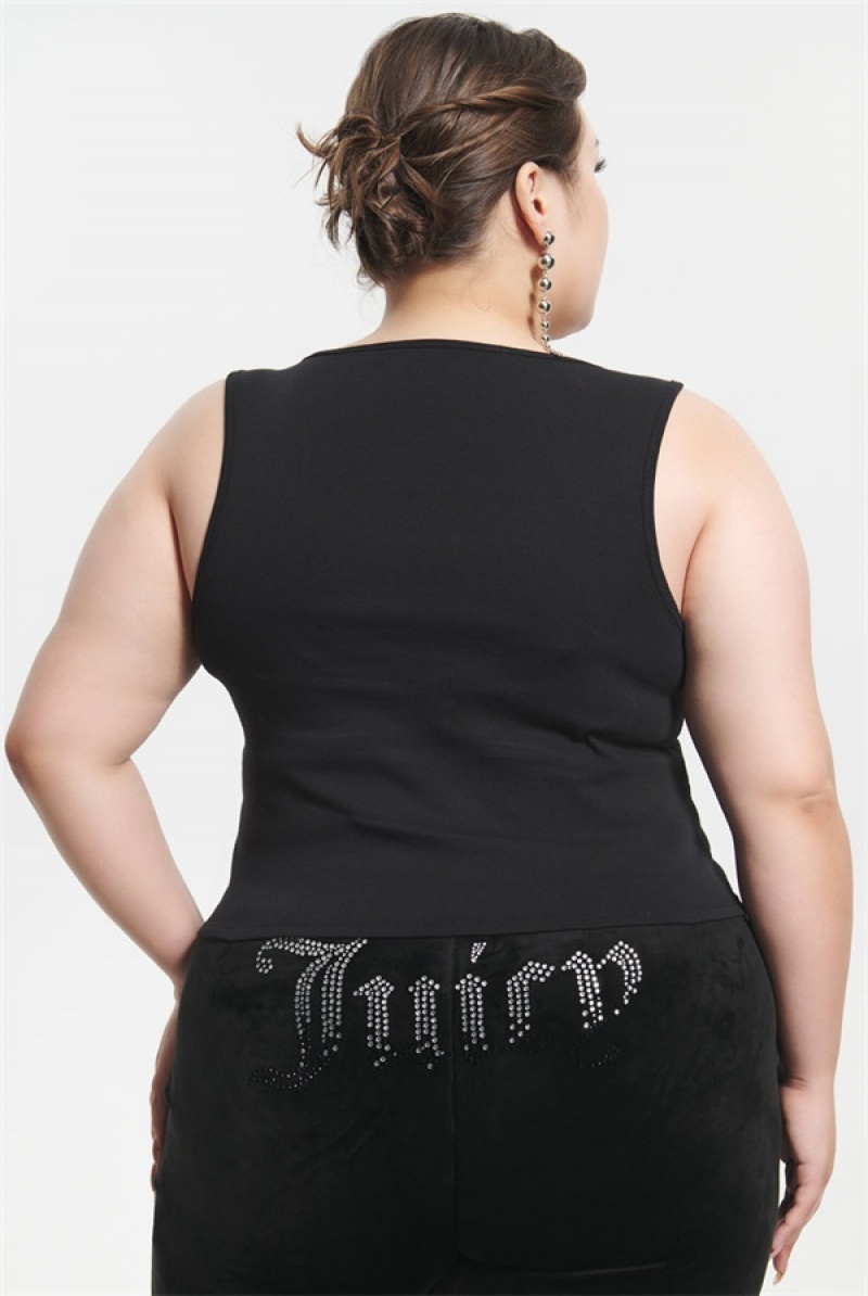 Juicy Couture Plus-size Ombre Bling Tank Top Mustat | JC-SN651626