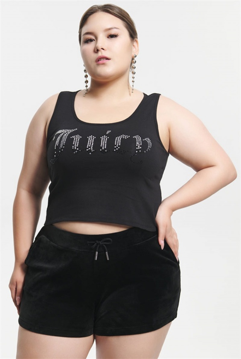 Juicy Couture Plus-size Ombre Bling Tank Top Mustat | JC-SN651626