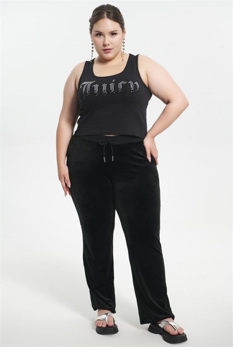 Juicy Couture Plus-size Ombre Bling Tank Top Mustat | JC-SN651626