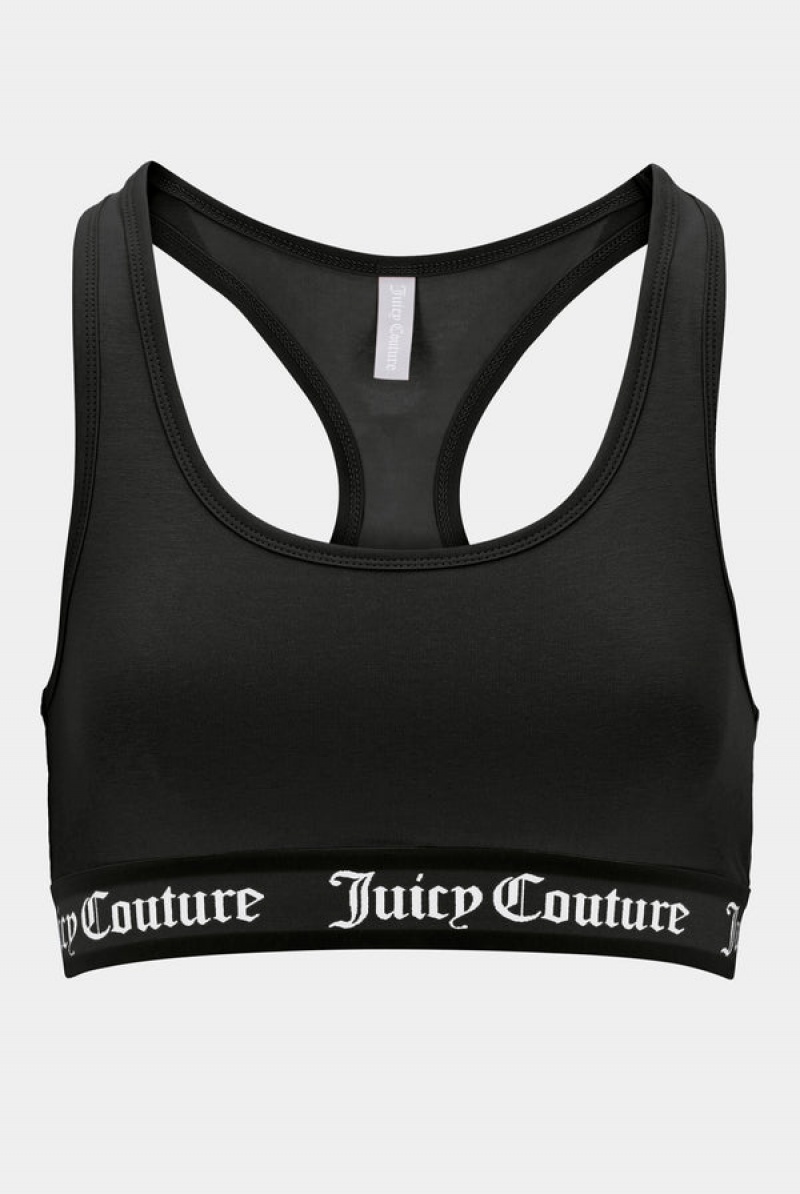 Juicy Couture Puuvilla Lounge Racer Bra Mustat | JC-SN652225