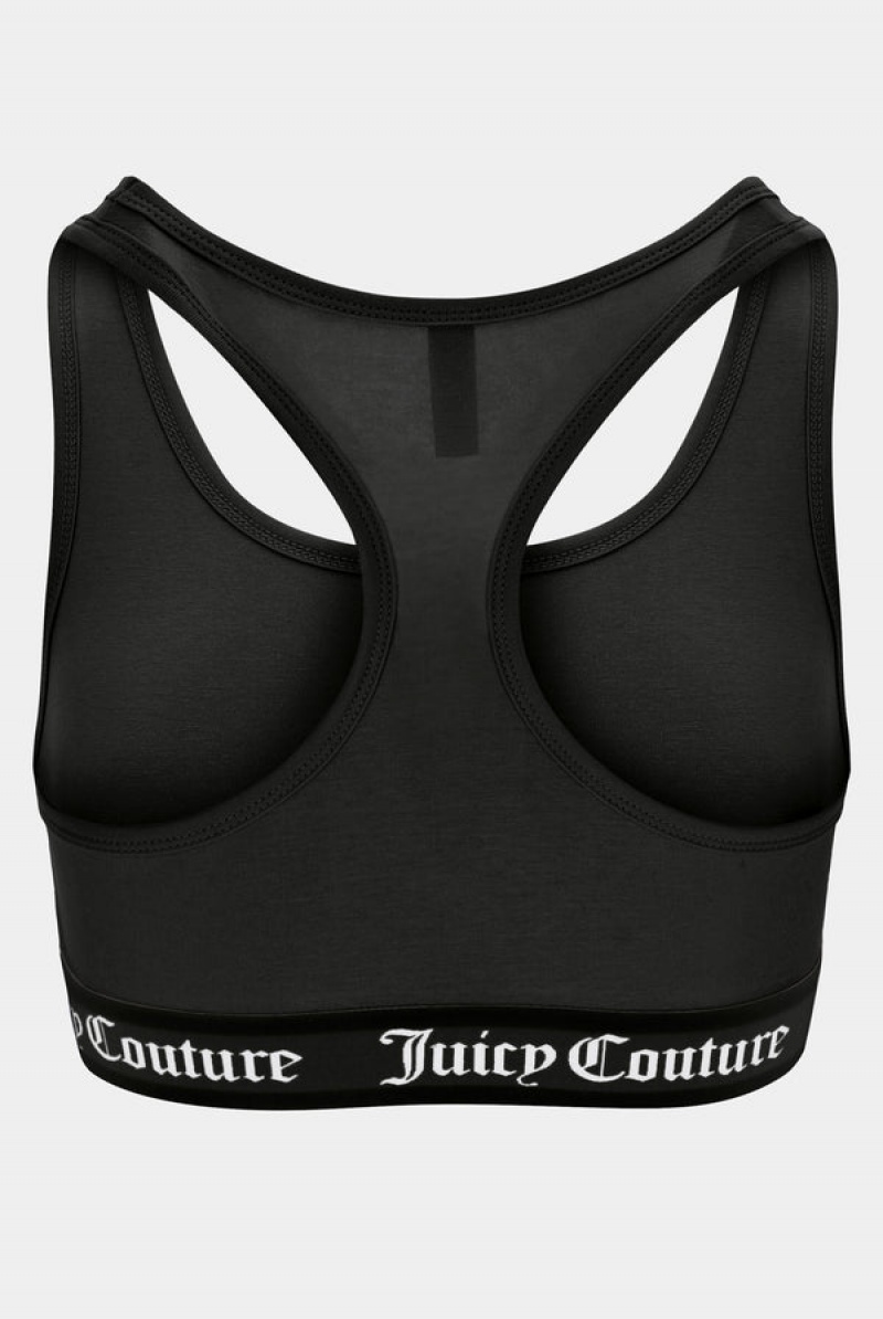 Juicy Couture Puuvilla Lounge Racer Bra Mustat | JC-SN652225