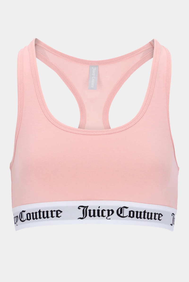 Juicy Couture Puuvilla Lounge Racer Bra Pinkki | JC-SN652226