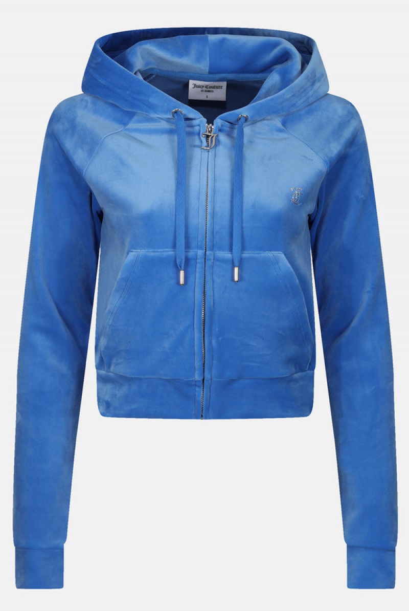 Juicy Couture Regatta Diamante Velour Hoodie Sininen | JC-SN652125