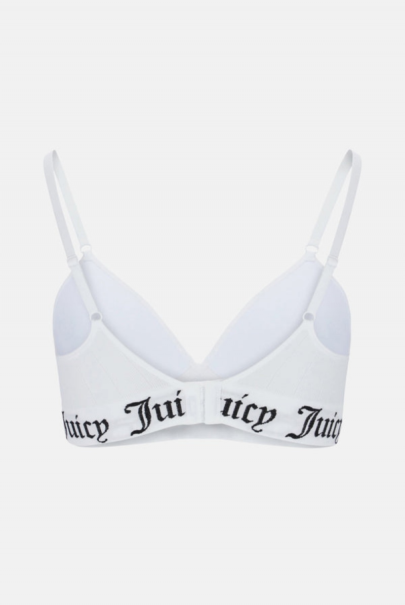 Juicy Couture Seamless Rib Moulded Cup Triangle Bra Valkoinen | JC-SN652236