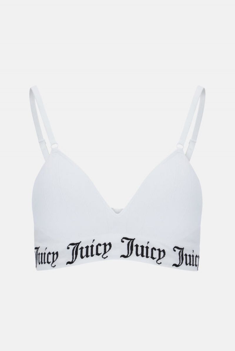 Juicy Couture Seamless Rib Moulded Cup Triangle Bra Valkoinen | JC-SN652236